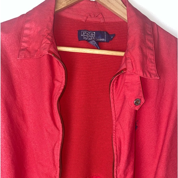 VTG Polo Ralph Lauren Red Shell Harrington Jacket M - Picture 4 of 8